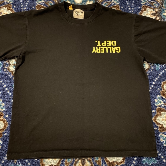 Gallery Dept Black and Yellow Short Sleeve Tee - Picture 1 of 2